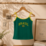 تاپ  اسپرت BRASIL سبز با نوار زرد
