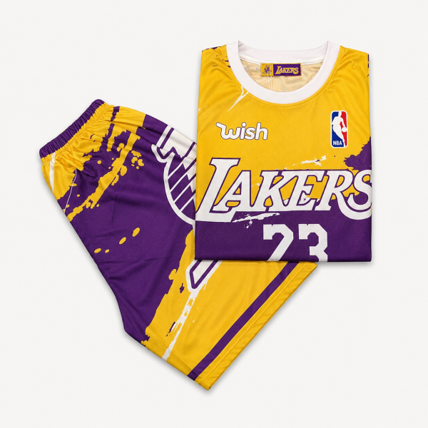 ست حلقه ای و شلوارک مدل Lakers شماره 23 - Image 3
